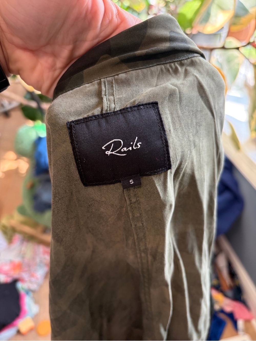 Rails Lightweight Camo Utility Jacket Drawstring Cargo Small Linen Blend - Picture 6 of 7